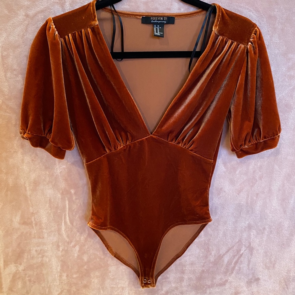 Rust Velvet Bodysuit